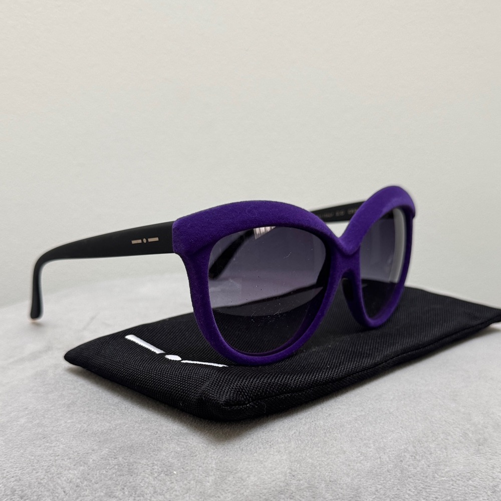 Italia Independent Elegant Purple Velvet Sunglasses NEW